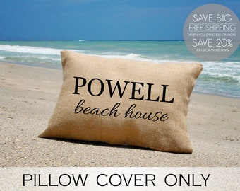 Beach House Decoration, Personalized beach house pillow cover, personalized pillow cover, beach pillow, beach decor, coastal decor