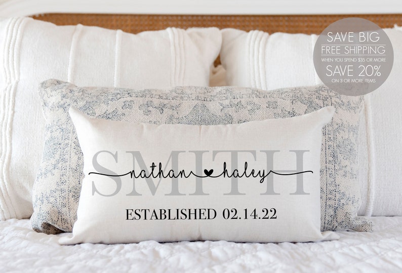 Custom engagement gift, gift for couple, Wedding gift, gift for bride, Wedding Gifts, Wedding Gifts for Couple, Custom Pillow image 1