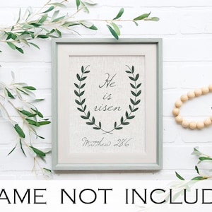 He Is Risen Scripture Print: Christian Easter Wall Art