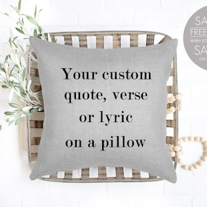 custom wedding gift, Personalized Quote Pillow, Lyrics Pillow