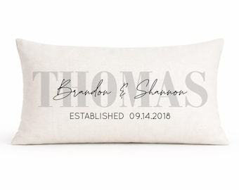 Personalized 2nd Anniversary Pillow, Cotton Anniversary Gift
