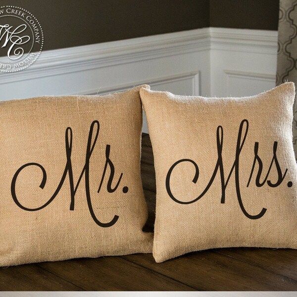Mr and Mrs Pillows Etsy
