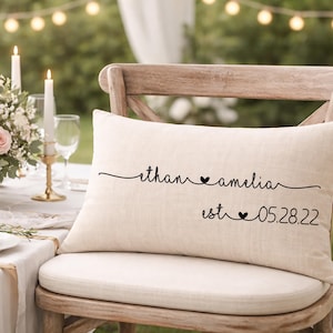 Wedding Gifts, Newlywed Gift, Engagement Gift, Personalized Pillow with Names and Established Date, Custom Pillow, Gift for Couple, Bride image 6