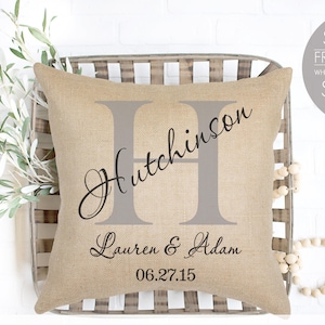 wedding gift, monogram pillow, Linen pillow, personalized pillow, modern farmhouse, monogrammed pillow, wedding gift, custom pillow cover