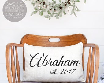 15th anniversary, Wedding Gifts, Personalized Pillow, Newlywed Gift, Engagement Gift, Rustic Wedding Gift, Linen Pillow, Gift for bride