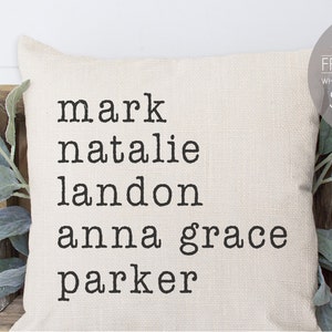 Grandkid names pillow, family names pillow, gift for Grandma, kids names pillow, Grandchildren names, grandma gift, mothers day, grandkids