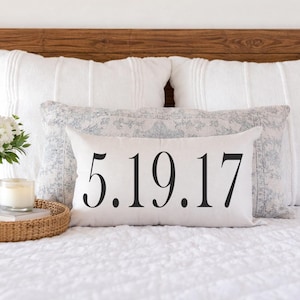established, wedding date pillow, established pillow, wedding gift, personalized, anniversary gift, ring bearer pillow, ring bearer ideas