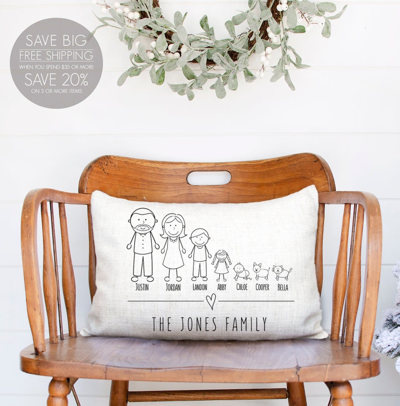 anniversary gift anniversary pillow stick family stick image 0