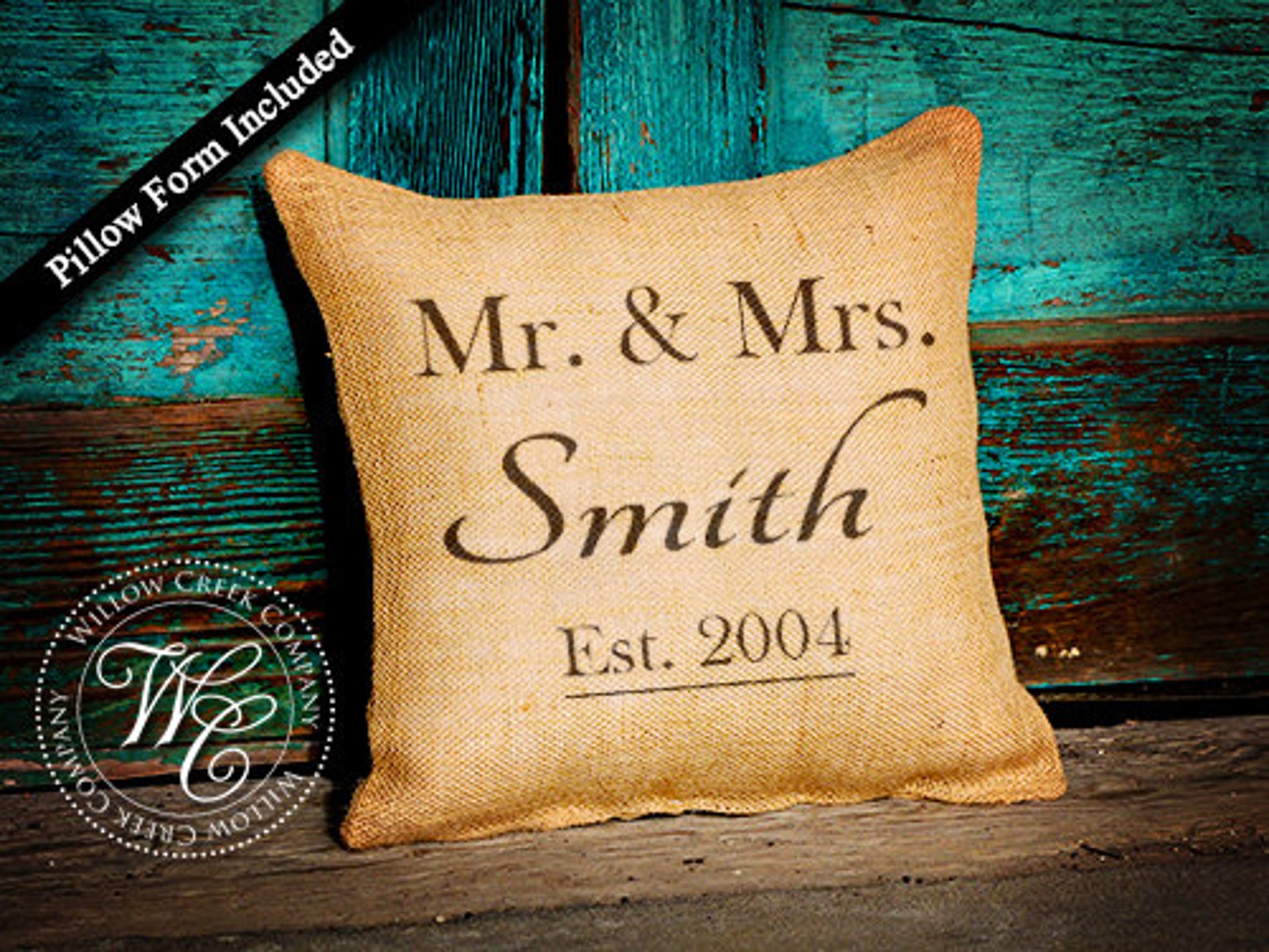 BURLAP PILLOW Personalized Wedding Gift PILLOW With Etsy