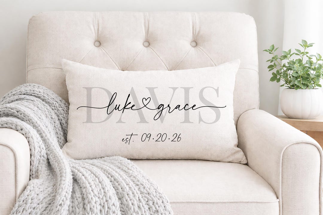 Personalized Wedding Pillow with Names & Date