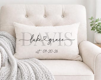 Personalized Wedding Pillow with Names & Date