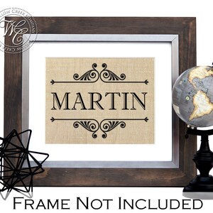 Personalized Burlap Family Name Print: Custom Monogram Wall Art