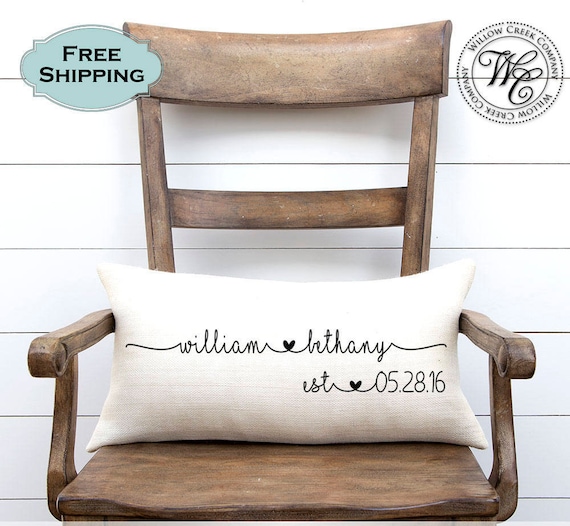 Wedding Gift Wedding Gifts Personalized Pillow Newlywed Etsy