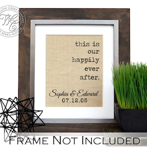 Happily Ever After Sign, Fairy Tale Print, Burlap Print, Fairy Tale sign, Happily Ever After, Wedding Gift
