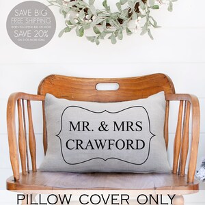 custom throw pillow, Wedding Gift, farmhouse decor, Family Name, Personalized Pillow, Linen Pillow, Engagement Gift, Personalized Gift,