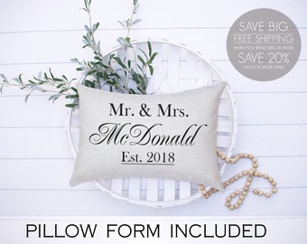 linen wedding gift, monogram pillow, linen pillow, personalized pillow, personalized wedding gift, monogrammed pillow, wedding gift