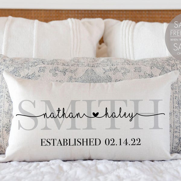 Custom Anniversary Gift for husband – Personalized Pillow, Romantic Couple Keepsake