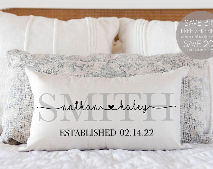 Custom Anniversary Gift for husband – Personalized Pillow, Romantic Couple Keepsake
