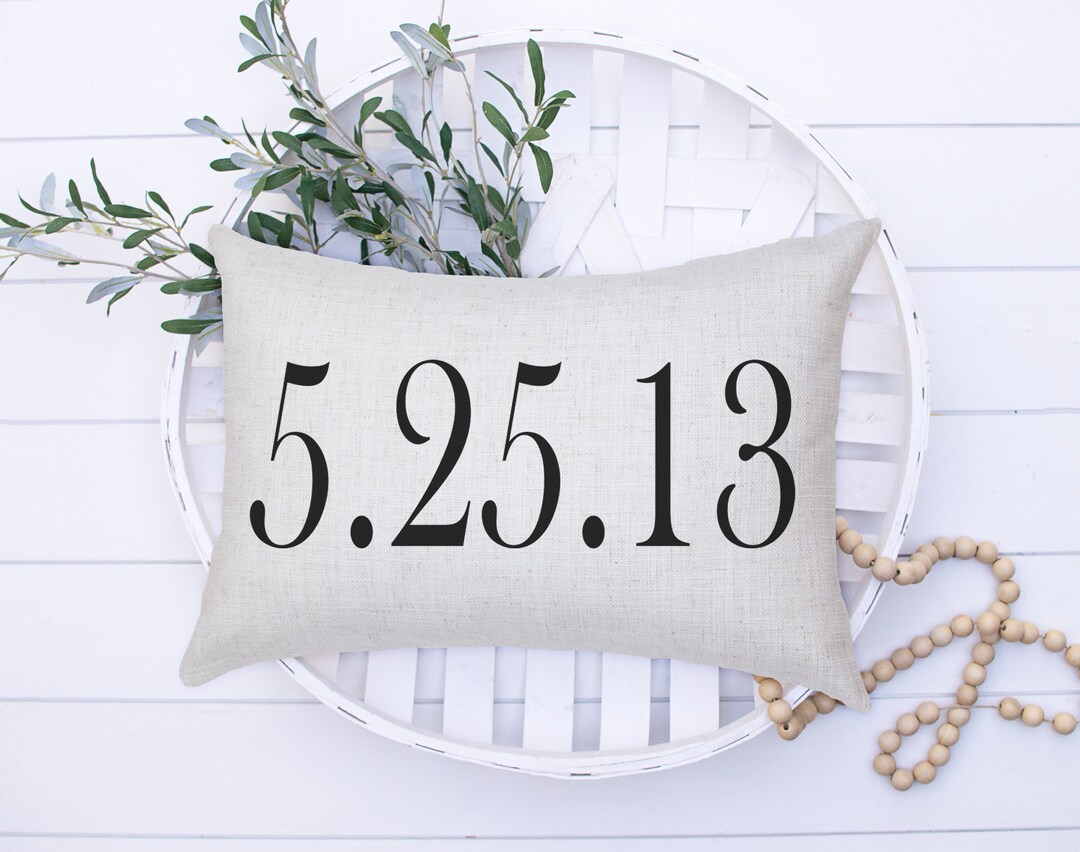 Established, Wedding Date Pillow, Established Pillow, Wedding Gift, Personalized, Anniversary