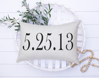 established, wedding date pillow, established pillow, wedding gift, personalized, anniversary gift, ring bearer pillow, ring bearer ideas