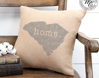 South Carolina Home Pillow, South Carolina Pillow, home pillow, Personalized Pillow, South Carolina gift, state pillow, SC pillow, ANY STATE