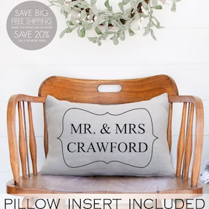 Last name pillow, Personalized Pillow, Personalized WEDDING Gift, Mr and Mrs Pillow, engagement gift, newlyweds gift, anniversary gifts
