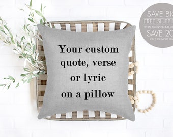 custom wedding gift, custom pillow, custom gift, Your Quote Here, Custom Lyrics Pillow, custom text, weddings gifts, gifts wedding