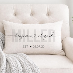 Personalized 2nd Wedding Anniversary Pillow | Custom Names and Date | Cotton Anniversary