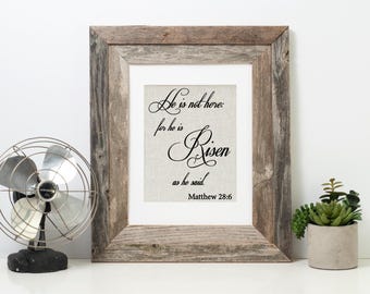 He Is Risen Scripture Print: Easter Home Decor