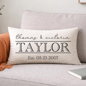 Rustic Decor with Names & Date, Mr and Mrs Wedding Keepsake, Couple Throw Pillow