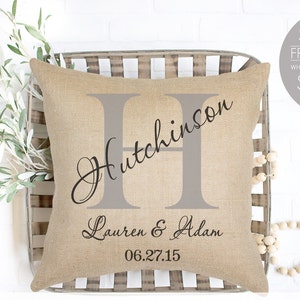 wedding gift, monogram pillow, Linen pillow, personalized pillow, modern farmhouse, monogrammed pillow, wedding gift, custom pillow cover