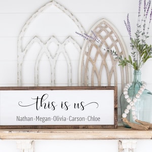 This is us, This is us sign, anniversary gift, family sign, family wall art, farmhouse signs, gift for her, gift for wife, wooden sign