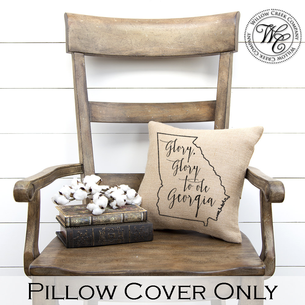 Georgia Pillow, Georgia Home Decor, Glory glory to ole Georgia, Georgia decor, Pillow Cover