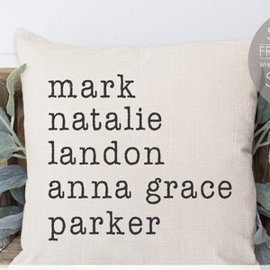 Custom Grandkid Names Pillow: Grandma Gift, Family Keepsake