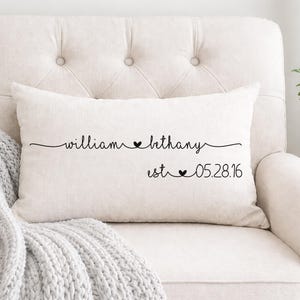 Wedding Gifts, Newlywed Gift, Engagement Gift, Personalized Pillow with Names and Established Date, Custom Pillow, Gift for Couple, Bride