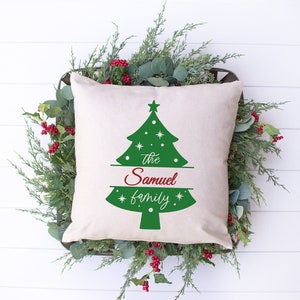 Personalized Christmas Tree Pillow: Handmade Farmhouse Xmas Decor