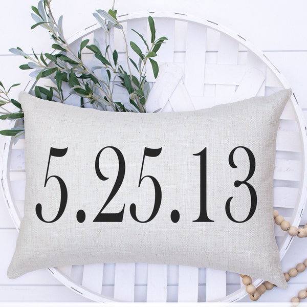 Wedding Date Gift for couple,  Wedding date pillow, Wedding Gift, Personalized Wedding gift, custom wedding date, established pillow