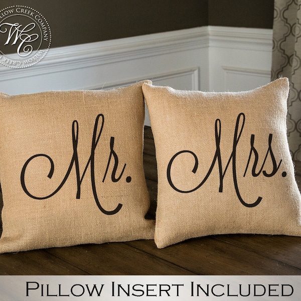 Mr and Mrs Pillows Etsy