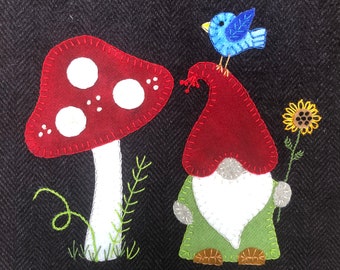 Paper Pattern for Forest Gnome Wool Applique Wooly Block Adventure 2020