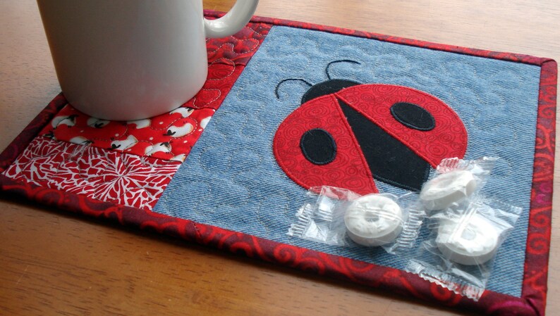 Paper Pattern for Ladybug Quilted Mug Rug Snack Mat - Etsy