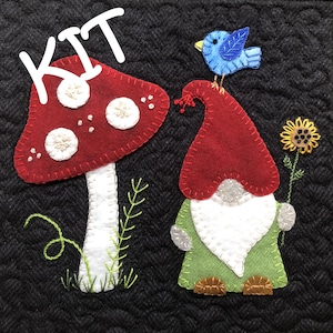 KIT for Forest Gnome Wool Applique Quilt Block
