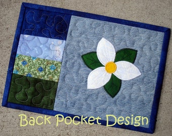 Paper Pattern for Wildflower Trillium Mug Rug Snack Mat