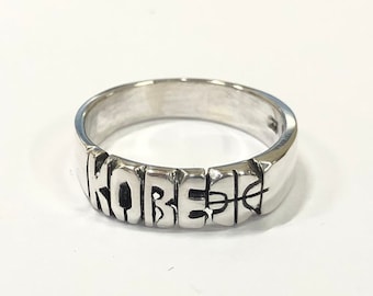 Hand carved name initial ring 925 sterling silver Kobe Basketball personalized ring