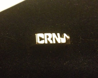 Initials and Music Note Design on Solid Brass Ring ( Hand Carved )