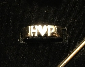 Model 5909 Medium thick 925 sterling silver ring Initial Heart Initial