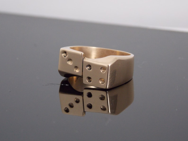 Lucky 7 Dice Ring Hand Made In Solid Brass Made To Order Etsy