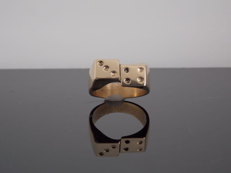 Lucky 7 Dice Ring Hand Made In Solid Brass Made To Order Etsy