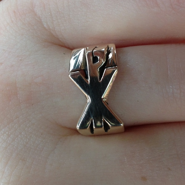 Model 1607 Custom Hand Made Brass Ring Chi-Rho (KEE-roe) Design