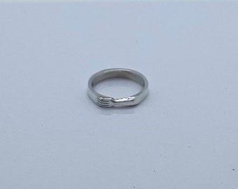 Model 2501 Fork Design Ring Hand Carved Sterling Silver 925 (Made to Any Size)