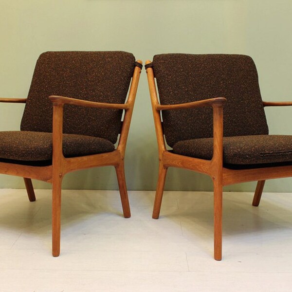 Mid Century Modern Danish Teak Chairs // Vintage Modern Pair of Chairs by Ole Wanscher